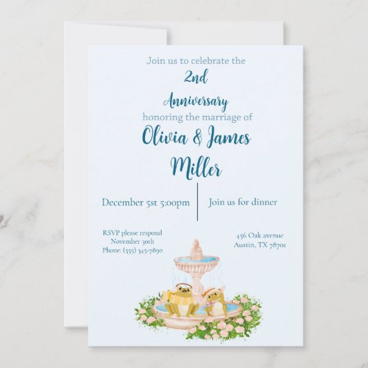 Wedding and anniversary invitation 招待状 (正面)