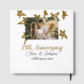 Wedding Anniversary add name year image gold stars ゲストブック (裏面)
