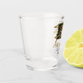 Wedding Anniversary add name year image gold stars ショットグラス (左)