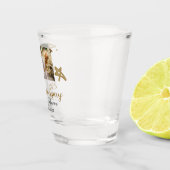 Wedding Anniversary add name year image gold stars ショットグラス (右)