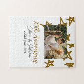 Wedding Anniversary add name year image gold stars ジグソーパズル (横)