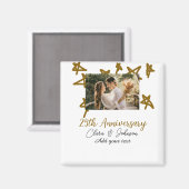 Wedding Anniversary add name year image gold stars マグネット (正面/裏面)