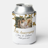 Wedding Anniversary add name year image gold stars 缶クーラー (缶正面)