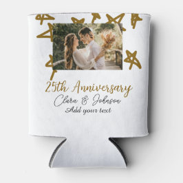 Wedding Anniversary add name year image gold stars 缶クーラー