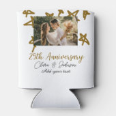 Wedding Anniversary add name year image gold stars 缶クーラー (裏面)