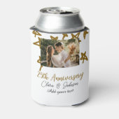 Wedding Anniversary add name year image gold stars 缶クーラー (缶裏面)