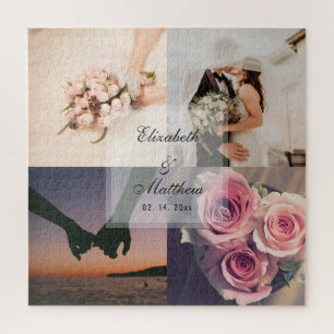 Wedding Anniversary Bride and Groom Photo Collage ジグソーパズル