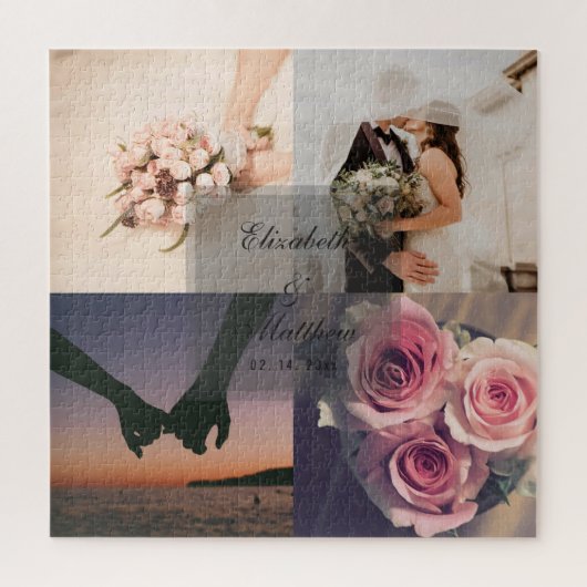 Wedding Anniversary Bride and Groom Photo Collage ジグソーパズル (縦)