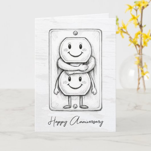 Wedding Anniversary Electrical Socket  カード (黄色い花)