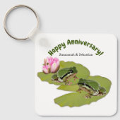 Wedding Anniversary Frog Couple Personalized キーホルダー (正面)