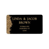 Wedding Anniversary Gold Faux Glitter Address ラベル (正面)