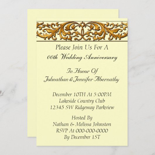 Wedding Anniversary Invitation 招待状 (正面/裏面)