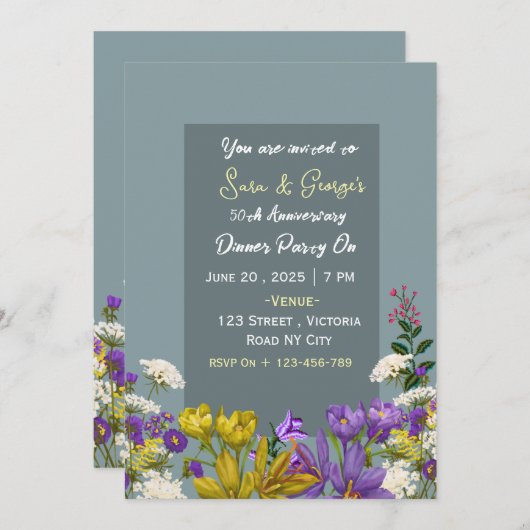 Wedding Anniversary Invitations  招待状 (正面/裏面)