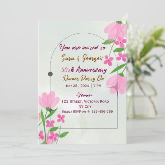 Wedding Anniversary Invitations 招待状 (スタンド正面)