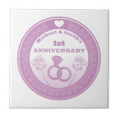 Wedding anniversary Lace look change the year タイル (正面)