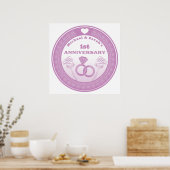 Wedding anniversary Lace look change the year ポスター (キッチン)