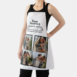 Wedding Anniversary Love 4 Photo Collage Couple エプロン