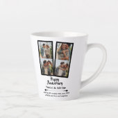 Wedding Anniversary Love 4 Photo Collage Couple カフェラテマグ (右)