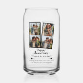 Wedding Anniversary Love 4 Photo Collage Couple ガラス缶 (正面)