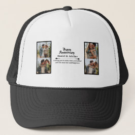 Wedding Anniversary Love 4 Photo Collage Couple キャップ