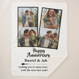 Wedding Anniversary Love 4 Photo Collage Couple シェルパブランケット