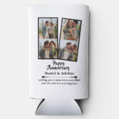 Wedding Anniversary Love 4 Photo Collage Couple スリム缶クーラー (正面)