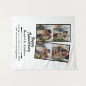 Wedding Anniversary Love 4 Photo Collage Couple タペストリー (正面(横))