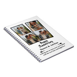 Wedding Anniversary Love 4 Photo Collage Couple ノートブック