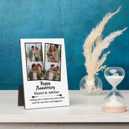 Wedding Anniversary Love 4 Photo Collage Couple フォトプラーク (側面)