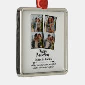 Wedding Anniversary Love 4 Photo Collage Couple メタルオーナメント (右)