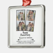 Wedding Anniversary Love 4 Photo Collage Couple メタルオーナメント (左)