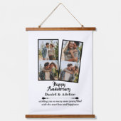 Wedding Anniversary Love 4 Photo Collage Couple 吊り下げ型タペストリー (正面)