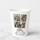 Wedding Anniversary Love 4 Photo Collage Couple 紙コップ (裏面)
