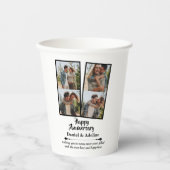 Wedding Anniversary Love 4 Photo Collage Couple 紙コップ (正面)