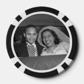Wedding Anniversary Party Favor Black & Gold Photo ポーカーチップ (裏面)