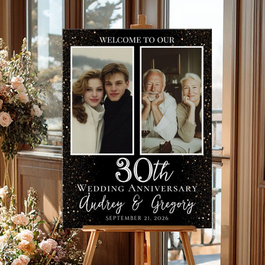 Wedding anniversary photo collage welcome ポスター