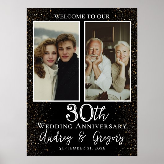 Wedding anniversary photo collage welcome ポスター (正面)