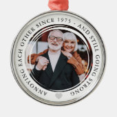 Wedding Anniversary Photo Funny Going Strong  メタルオーナメント (正面)