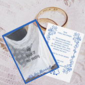 Wedding Announcement Card Blue Sapphire Bells 招待状
