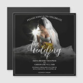 Wedding Announcement with Sitting Bride - Classic  マグネット招待状 (正面/裏面)