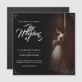 Wedding announcement with standing bride - Classic マグネット招待状 (正面/裏面)