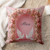 Wedding Arch Pink Roses White Doves Love 🌸 クッション (ブランケット)