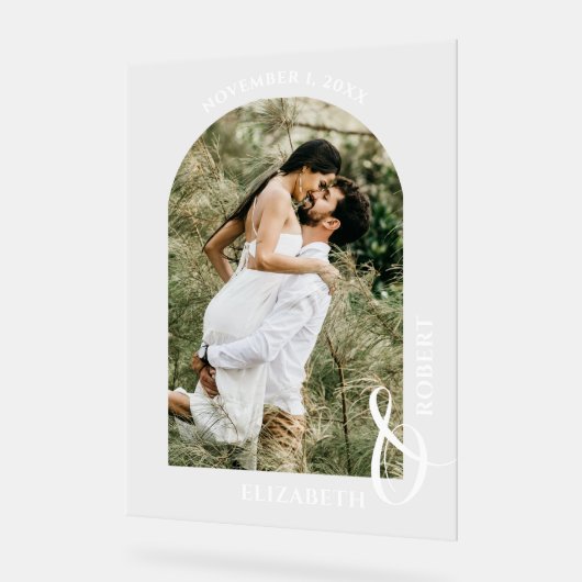 Wedding Arched Photo Welcome Sign アクリルサイン (傾斜)