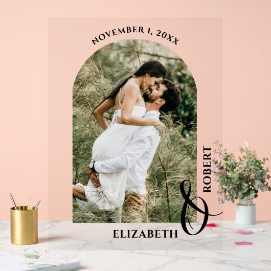 Wedding Arched Photo Welcome Sign アクリルサイン (ウェディング)
