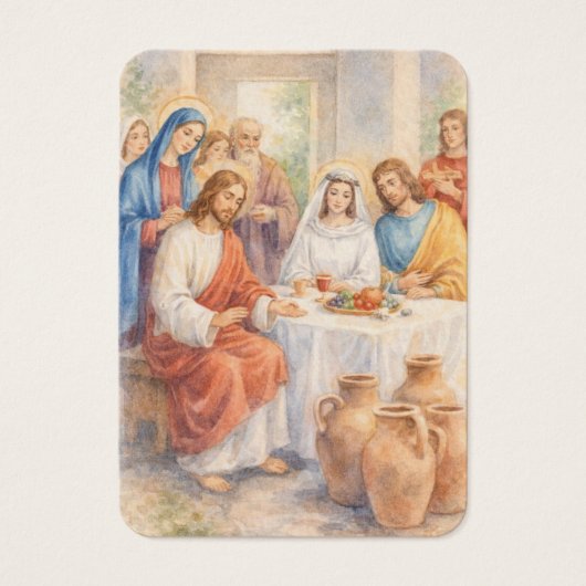 Wedding at Cana Catholic Marriage Blessing Invitat (正面)