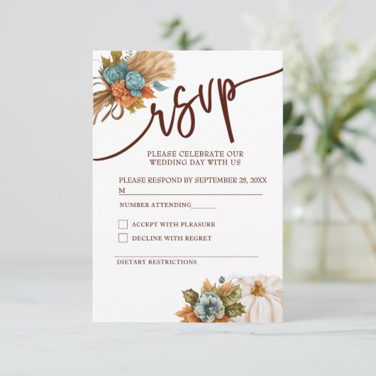 Wedding Attendance Response Card 出欠カード (スタンド正面)