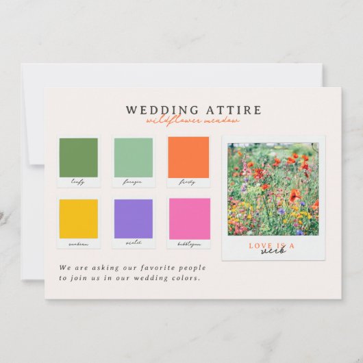 Wedding Attire | ワイルドフラワーカラーパレット 招待状 (正面)