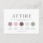 Wedding Attire Guide Card with Color Palette 招待状 (正面)