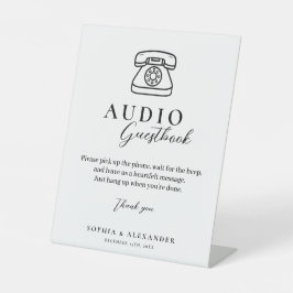 Wedding Audio Guestbook Minimalist Pedestal Sign 台座サイン