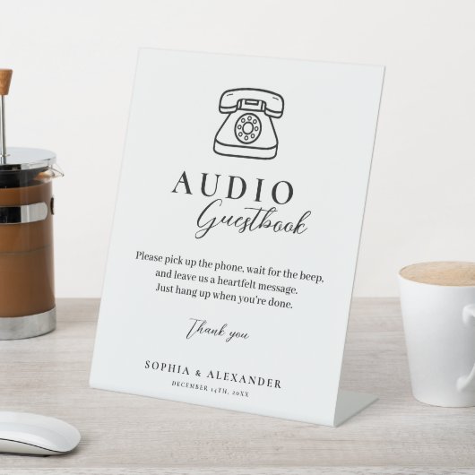 Wedding Audio Guestbook Minimalist Pedestal Sign 台座サイン (インサイチュ)